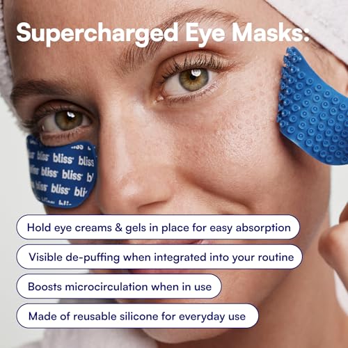 Bliss Pro Supercharged Eye Masks - Reusable Silicone Under Eye Patches for De-Puffing