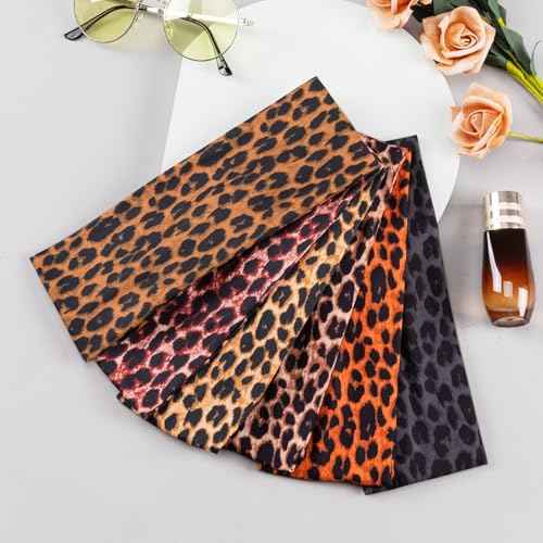 Headbands for Women Leopard Trendy Cheetah Wide Head Bands for Women's Hair Non Slip Wraps Elastic Stretchy Bandanas Workout Fashion Hair Accessories Birthday Gifts for Valentines 6PCS