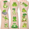 Frog Temporary Tattoos Stickers - 200+ Frog Kids Tattoos Temporary Cartoon Teeth Fake Tattoos Gifts Cute Frog Themed Party Decorations Favors Supplies for Boys Girls Prizes