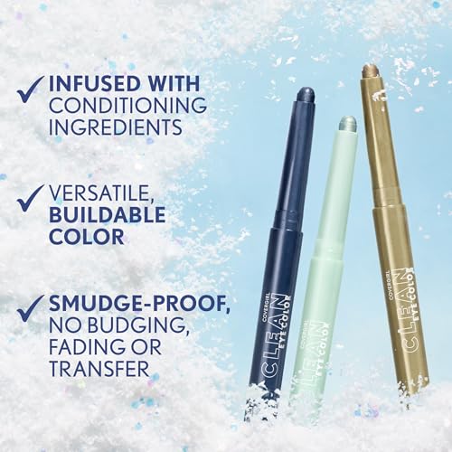CoverGirl Vegan Shimmer Eyeshadow Pencil 300 Stroke Of Midnight, Easy Blend, Long-Lasting
