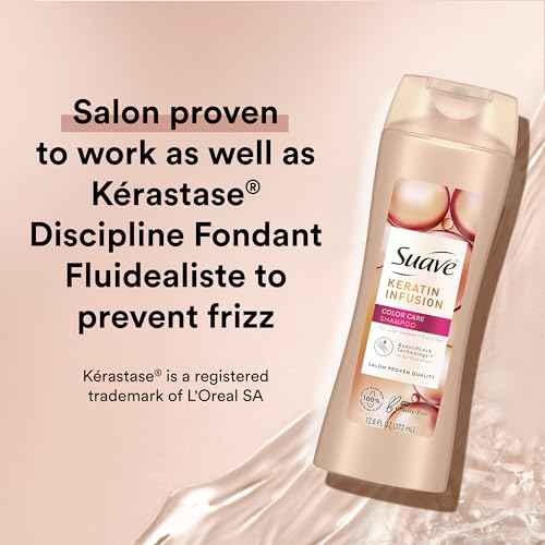 Suave Shampoo and Conditioner Set, Keratin Infusion, Color Care ?Keratin Hair Treatment, Detangler & Frizz Control, 12.6 Oz Ea (2 Piece Set)