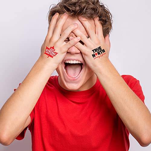 Canadian Flag Temporary Tattoos - 33 Pack Canada Day