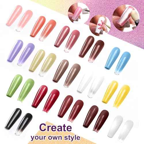 Gradient Painting Gel, 16 Colors Ombre Nail Polish for Pigmented Pat Painting Gel Nude White£¦Black Color French Manicure DIY Nail Art Long-lasting No-wipe DIY Palette VelvetSpectrum Studio