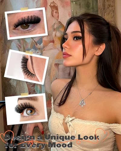 8D Mink False Eyelashes - Cat Eye Wispy Volume Lashes (7 Pairs)
