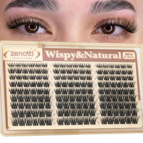 Natural Wispy Lash Clusters 8-16mm D Curl by Zenotti
