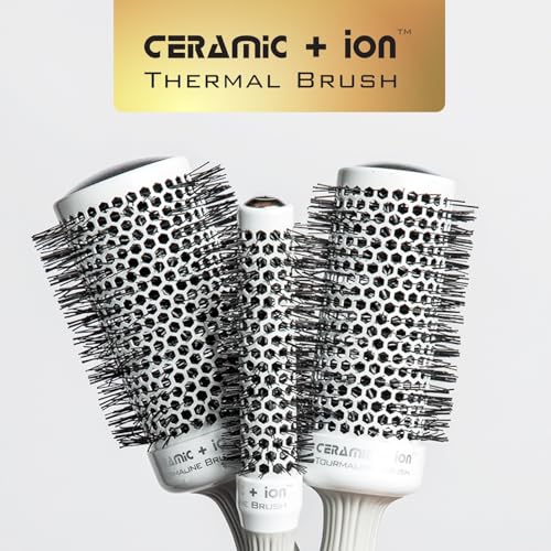 Olivia Garden Ceramic + Ion Round Thermal Hair Brush - Not Electrical - Professional Blowout Brush for Normal to Thick Hair