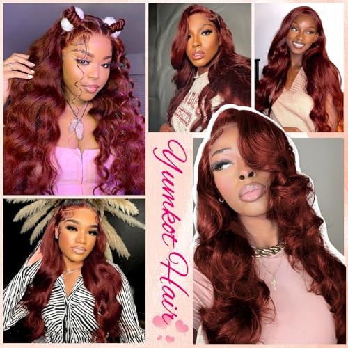 Reddish Brown 13x6 HD Lace Front Wig Human Hair 22in