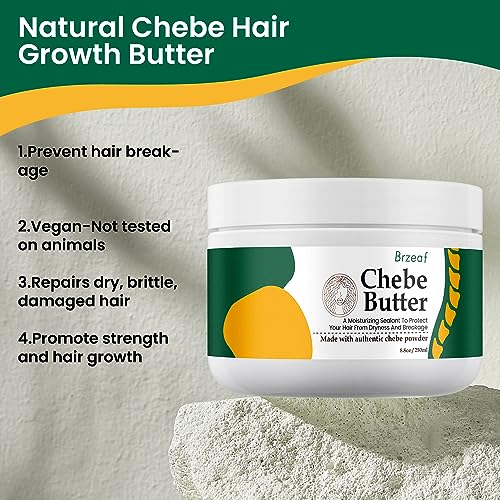 Brzeaf Chebe Hair Butter 8.8 Oz – Repairs Fragile Hair, Promotes Growth