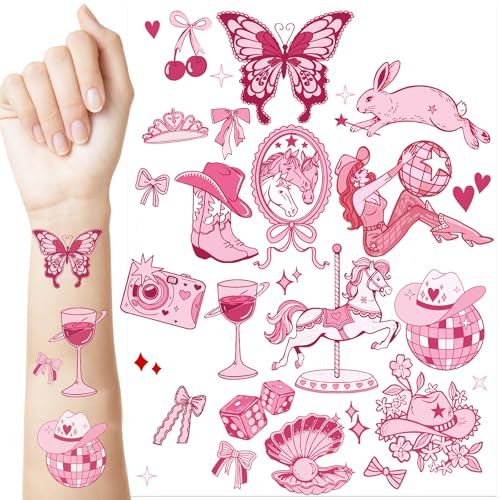 Pink Pony Club Temporary Tattoos - 2 Sheets Party Favor