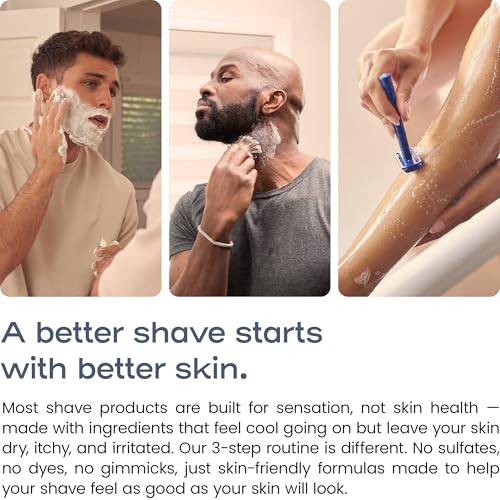 Henson Shaving Skin Care Combo ? 3-Step Shaving Kit for Men with Cleanser, Shaving Cream & Post-Shave Balm ? Gentle Grooming Kit for Smooth, Irritation-Free Shaves ? 3.4 oz Each