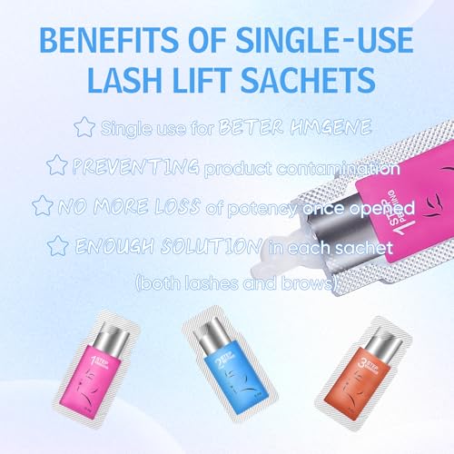 PERMANIA Lash Lift Kit, Lash Perm Kit, Fast Eyelash Lifting 5 Minutes DIY at Home with Strong Glue Disposable Sachet Lash Lifting Kit Last 6 Weeks (15pcs£©