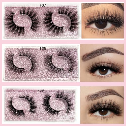 Ellazzle 18 Pairs Wispy 3D Faux Mink Eyelashes - 9 Pack