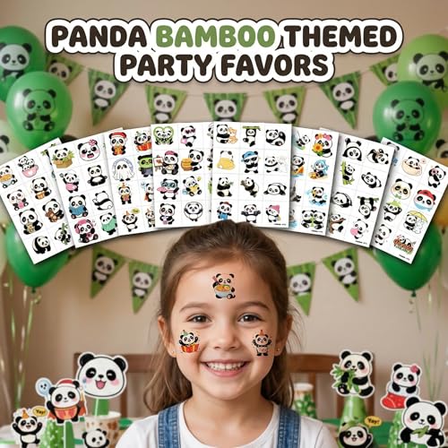 96 Panda Temporary Tattoos for Kids | Cute Animal Designs