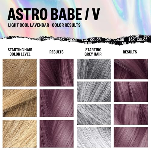 IGK Permanent Hair Dye Color Kit - V Astro Babe Light Lavender