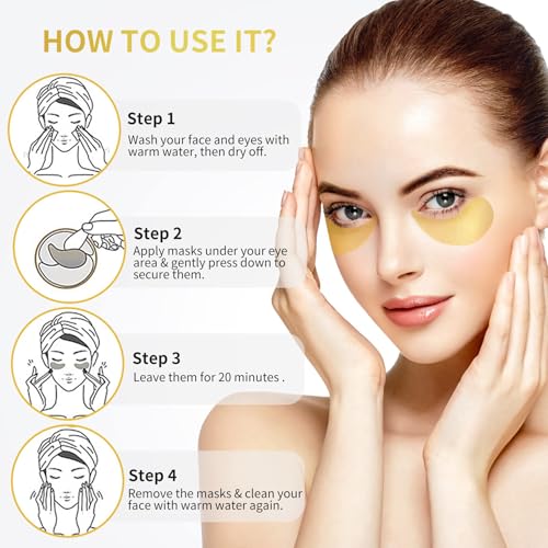 NAZANO 24K Gold Under Eye Patches - 60 Pack