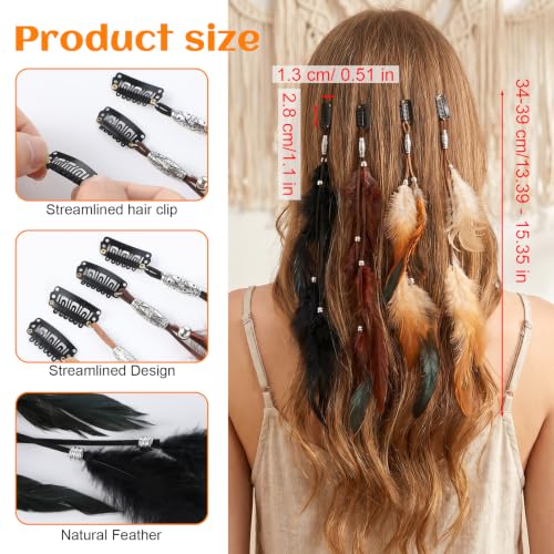 Feather Hair Clips with Korean Velvet - 4 Pack