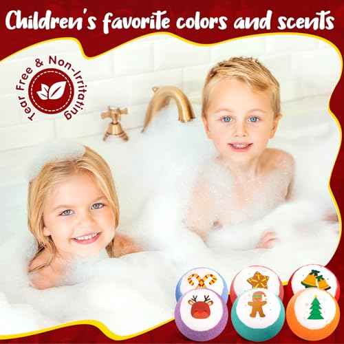 Christmas Bath Bombs for Kids with Surprise Inside,Bath Bombs Sets with 6 Pack Bubble Bath Bomb for Girls and Boys, Nice Gifts for Kids