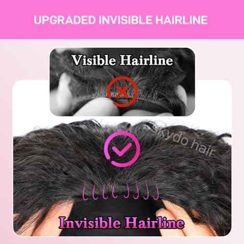 SKYDO Half Wig Human Hair 250 Density Kinky Curly Half Wigs 3 in 1 Seamless Flip Over Glueless Wigs Human Hair with Drawstring Beginner Friendly Curly Headband Wig for Women 24inch