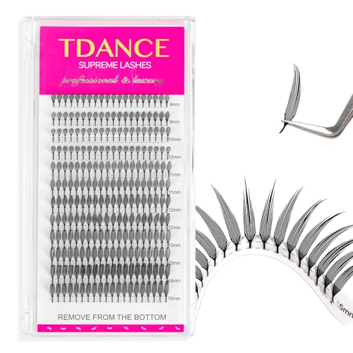 TDANCE Premade Anime Lash Extensions - Plume Flake, 0.07-C, 8-15mm