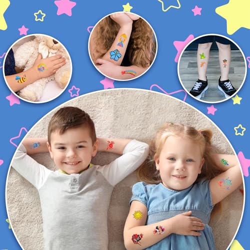 Partywind 204 Glitter Temporary Tattoos for Kids Party Favors