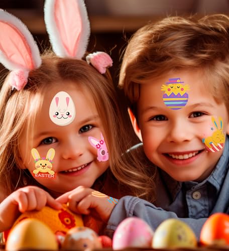 Easter Temporary Tattoos - 120 Pieces Bunny & Egg Designs