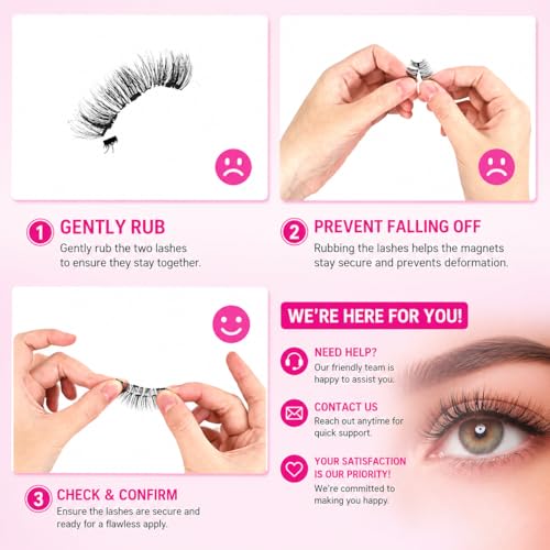 Vevela Magnetic Eyelashes Kit - Natural Look Volume Reusable False Lashes with Applicator