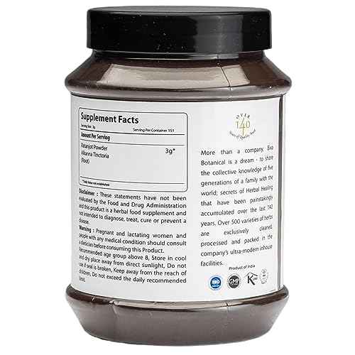 bixa BOTANICAL Alkanet Root Powder (Ratanjot/Arnebia Nobilis) Antioxidant | Gluten Free, Non-GMO, Steam Treated, Vegan, 100% Pure | 1 Pound / 16 Oz.