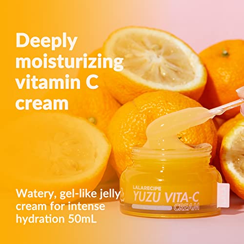 LALARECIPE Yuzu Vitamin C Cream for Face, Niacinamide 5%, Hydrating Moisturizer for Dark Spots, Fine Lines, Glowing Skin, Korean Skin Care (1.69 Fl Oz / 50ml)