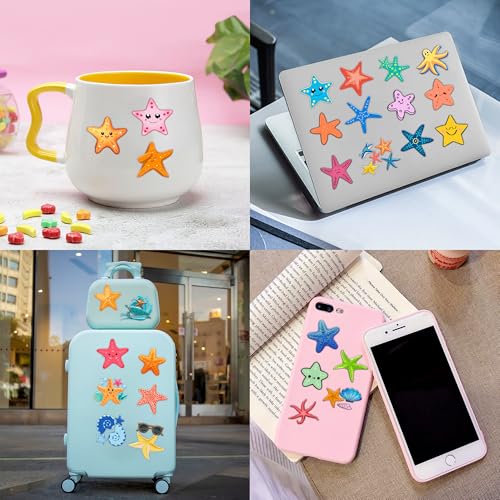 Cute Starfish Temporary Tattoos 10 Sheets 100PCS Under The Sea Party Decorations Supplies Favors Ocean Theme Birthday Cute Stickers Christmas Gifts for Boys Girls Kids Class School Prizes Carnival