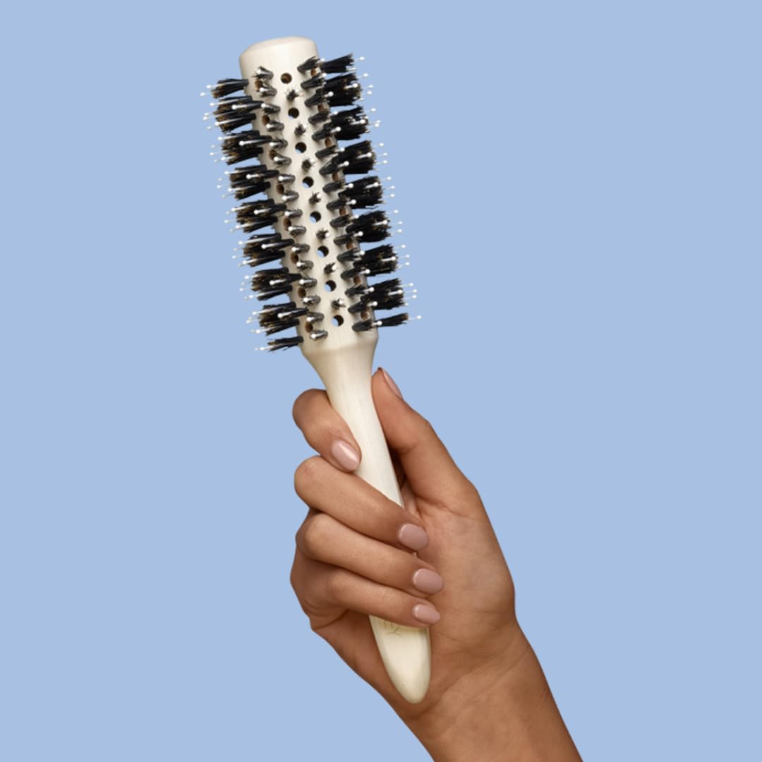 Philip Kingsley Vented Round Hair Brush for Blow Drying, Curling, Volumising, and Styling Hair, Nylon Bristle Brushes, 60mm Radial