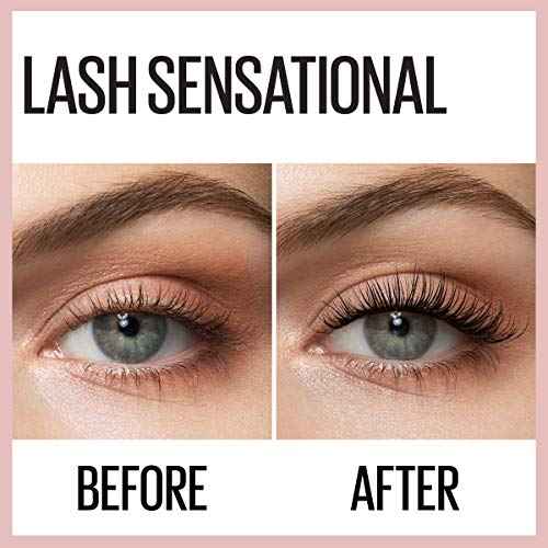 Maybelline Lash Sensational Waterproof Mascara, Lengthening and Volumizing for a Full Fan Effect,Very Black, 1 Count