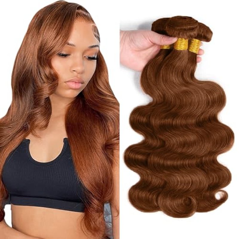 #30 Brown Body Wave Hair Bundles 28 Inch (3 Pack)