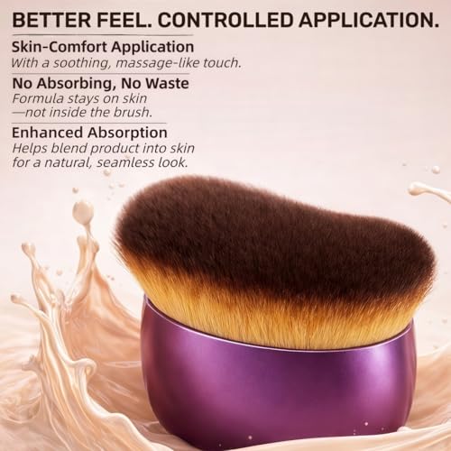 Self Tanner Brush, Self Tanning Applicator Face & Body Makeup Brush, Kabuki Foundation Brush, Body Bronzer Blending Brush for Legs Makeup Applicator for Liquid Cream & Powder Streak Free Even Coverage