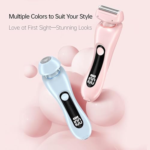 Women's Electric Shaver & Body Hair Trimmer - Waterproof Bikini/Intimate Shaver for Face, Armpits, Arms, Nose - Cordless Wet/Dry Use