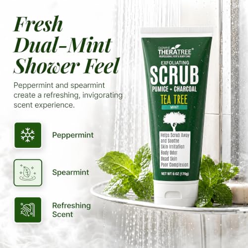 Tea Tree Oil Charcoal Body Scrub with Peppermint - 6 oz