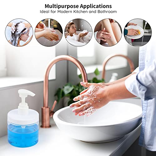 Segbeauty 3pcs Clear Lotion Dispenser, 16.9oz 500ml Wide Mouth Pump Bottles with Labels, Empty Refillable Plastic Press Soap Dispenser Shampoo Condition Bottle Hand Soap Container for Bathroom Kitchen