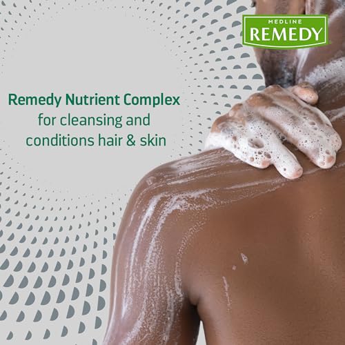 Medline Remedy Specialized No-Rinse Foam Cleanser (4 oz), Unscented, Moisturizing Body Wash, Incontinence Care, Skin Nourishing, For Hair and Dry Skin, Gentle, Eczema Seal, Sulfate-Free (Pack of 2)