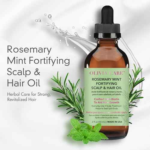 OLIVIA CARE Rosemary Oil for Hair Growth - Rosemary Oil & Mint Oil with Biotin, Fortifying Scalp and Hair Treatment to Aid Hair Growth, Made in USA.