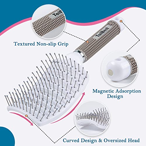 Boar Bristle Hair Brush Set – Detangler & Styling Brushes