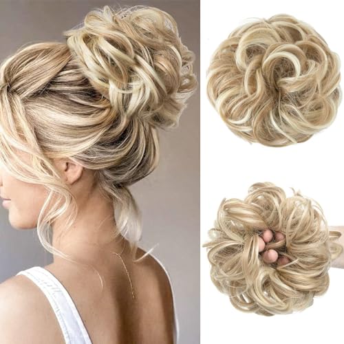 Large Messy Bun Hair Piece Wavy Curly Synthetic Chignon Ponytail