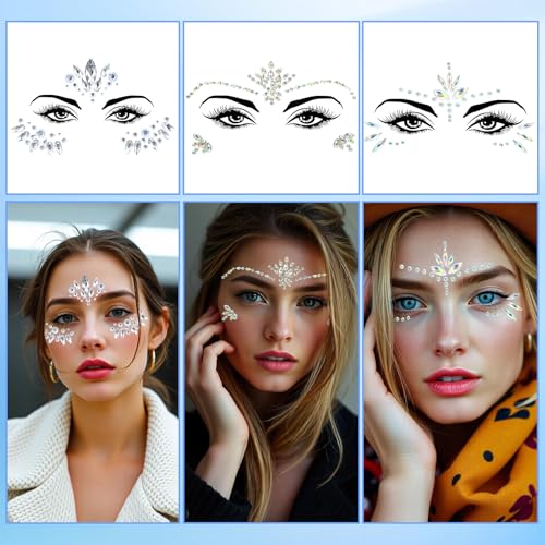 Yuanchu Self-Adhesive Face Gems Stickers - 4 Styles