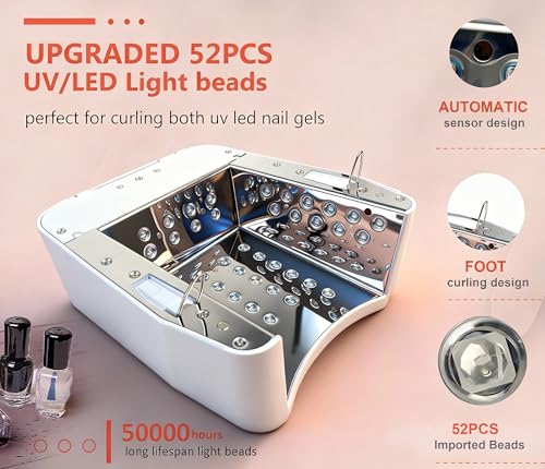 Cordless LED UV Nail Lamp with 5200mAh Battery, Portable Gel Nail Dryer