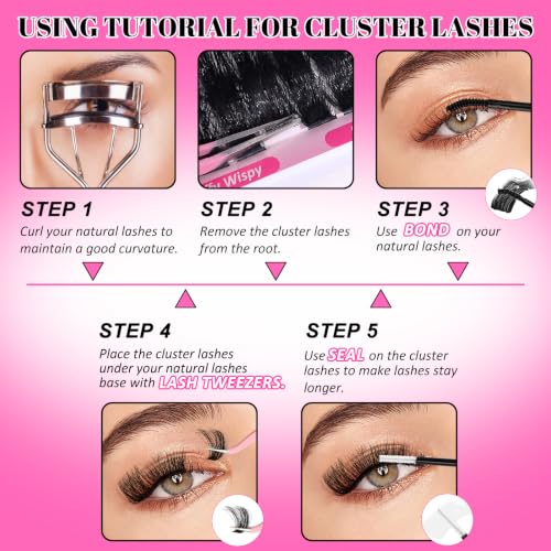 MilyBest D Curl Lash Clusters 200D Volume Eyelash Extensions