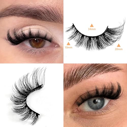 3D Manga Cat Eye False Eyelashes 18mm - 12 Pairs Strip Lashes