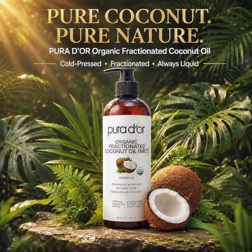 Pura D'Or Organic Fractionated Coconut Oil MCT - 16 oz