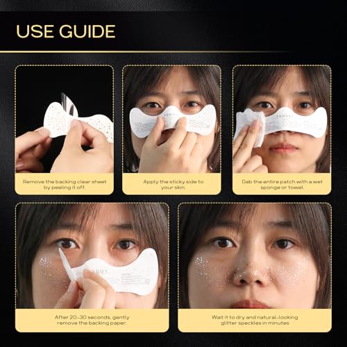 Gold Glitter Freckles Temporary Tattoo - 10 Piece Set