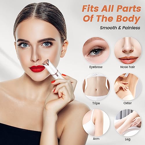 Pearl White Facial Hair Remover for Women Painless Electric Shaver Portable Bikini & Face Trimmer
