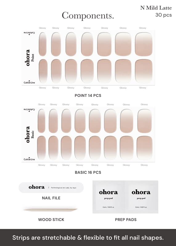 ohora Semi Cured Gel Nail Strips - Nude Ombre