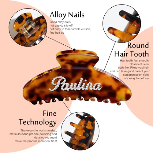 Personalized Rhinestone Hair Claw Clips for Women & Girls