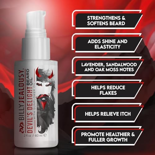 Billy Jealousy Beard Care Bundle: Devil's Delight Beard Balm (2 oz) + Hydrating Beard Oil (2 oz), Moisturizing & Strengthening, Softens Hair, Reduces Itch & Flakes